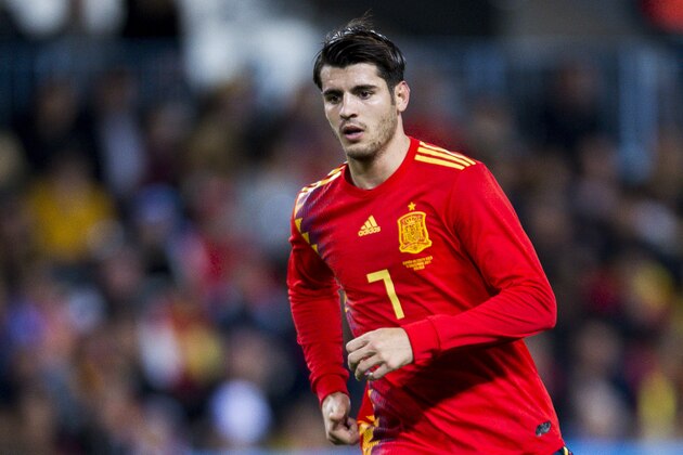 MALAGA, SPAIN - NOVEMBER 11: Alvaro Morata of Spain reacts during the international friendly match between Spain and Costa Rica at La Rosaleda Stadium on November 11, 2017 in Malaga, Spain. (Photo by Aitor Alcalde/Getty Images)
