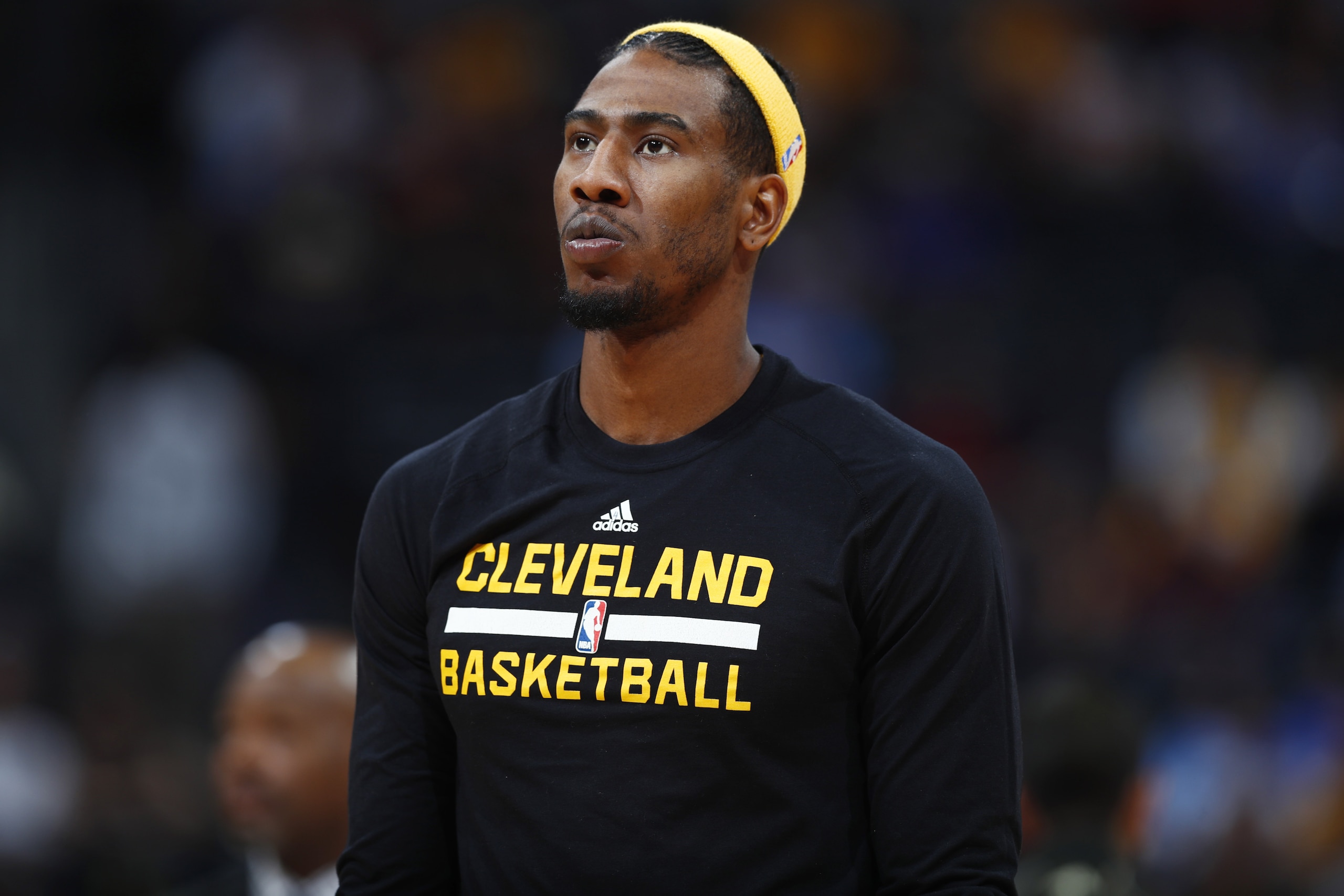 Cleveland Cavaliers guard Iman Shumpert (4) in the first half of an NBA basketball game Wednesday, March 22, 2017, in Denver. (AP Photo/David Zalubowski)