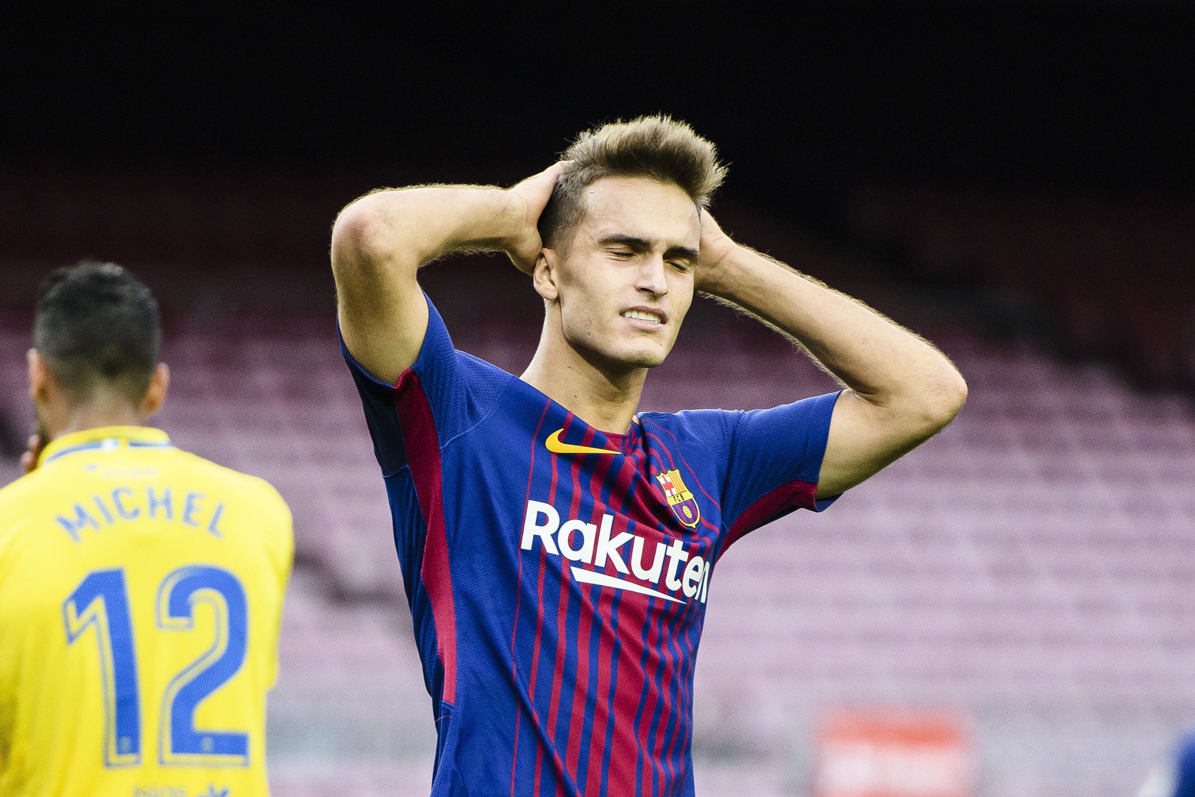 BARCELONA, SPAIN - OCTOBER 01: Denis Suarez Fernandez of FC Barcelona reacts during the La Liga 2017-18 match between FC Barcelona and Las Palmas at Camp Nou on 01 October 2017 in Barcelona, Spain. (Photo by Power Sport Images/Getty Images)