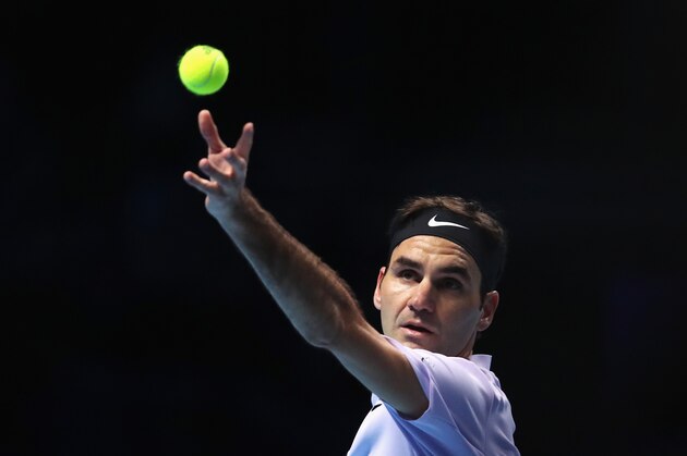 LONDON, ENGLAND - NOVEMBER 16: Roger Federer of Switzerland serves in his Singles match against Marin Cilic of Croatia during day five of the Nitto ATP World Tour Finals at O2 Arena on November 16, 2017 in London, England. (Photo by Julian Finney/Getty Images) LONDON, ENGLAND - NOVEMBER 16: Roger Federer of Switzerland serves in his Singles match against Marin Cilic of Croatia during day five of the Nitto ATP World Tour Finals at O2 Arena on November 16, 2017 in London, England. (Photo by Julian Finney/Getty Images)