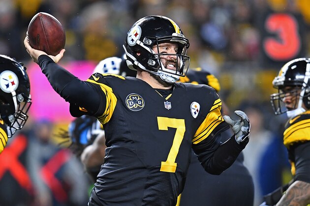 PITTSBURGH, PA - NOVEMBER 16: Ben Roethlisberger #7 of the Pittsburgh Steelers passes in the first half during the game against the Tennessee Titans at Heinz Field on November 16, 2017 in Pittsburgh, Pennsylvania. (Photo by Joe Sargent/Getty Images)