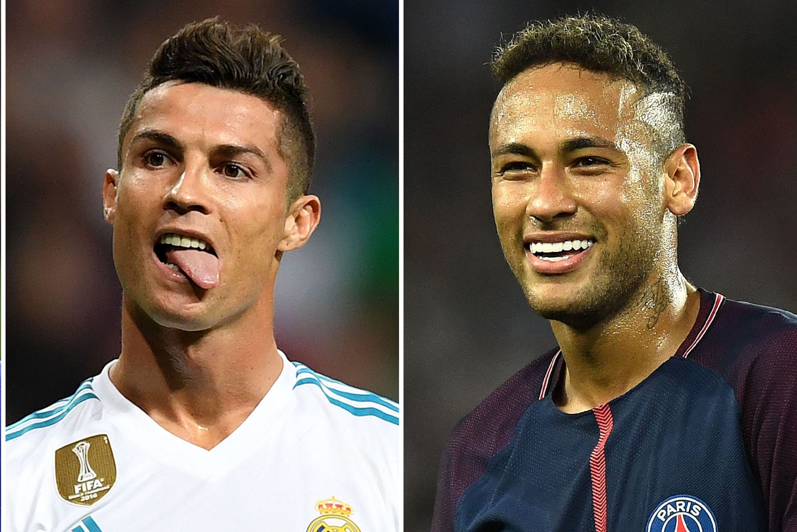 A combination of images shows (L-R) Barcelona's Argentinian forward Lionel Messi, Real Madrid's Portuguese forward Cristiano Ronaldo and Paris Saint-Germain's Brazilian striker Neymar.
Neymar was named alongside Cristiano Ronaldo and Lionel Messi on the three-man shortlist for the Best FIFA Men's Player Award, which was announced in London on September 22, 2017. / AFP PHOTO / Lluis GENE        (Photo credit should read LLUIS GENE/AFP/Getty Images)