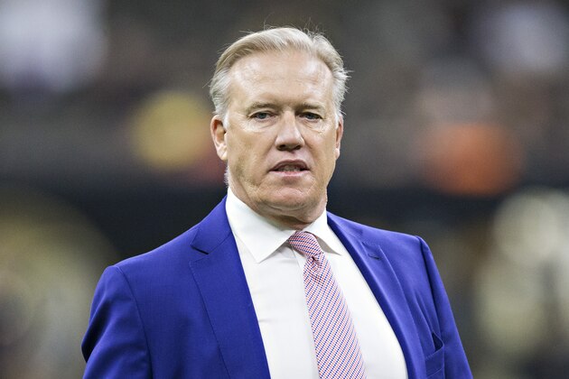 NEW ORLEANS, LA - NOVEMBER 13:  John Elway of the Denver Broncos walks off the field before a game against the New Orleans Saints at Mercedes-Benz Superdome on November 13, 2016 in New Orleans, Louisiana.  The Broncos defeated the Saints 25-23.  (Photo by Wesley Hitt/Getty Images)