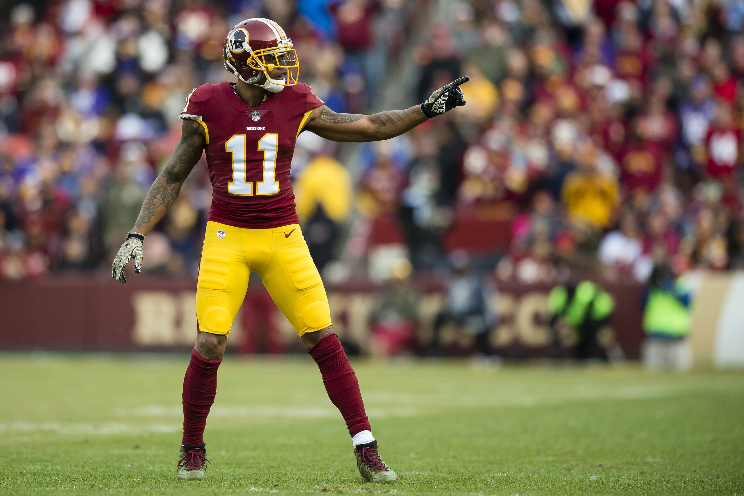 LANDOVER, MD - NOVEMBER 12: Wide receiver Terrelle Pryor #11 of the Washington Redskins in action in the third quarter against the Minnesota Vikings at FedExField on November 12, 2017 in Landover, Maryland. (Photo by Patrick McDermott/Getty Images)