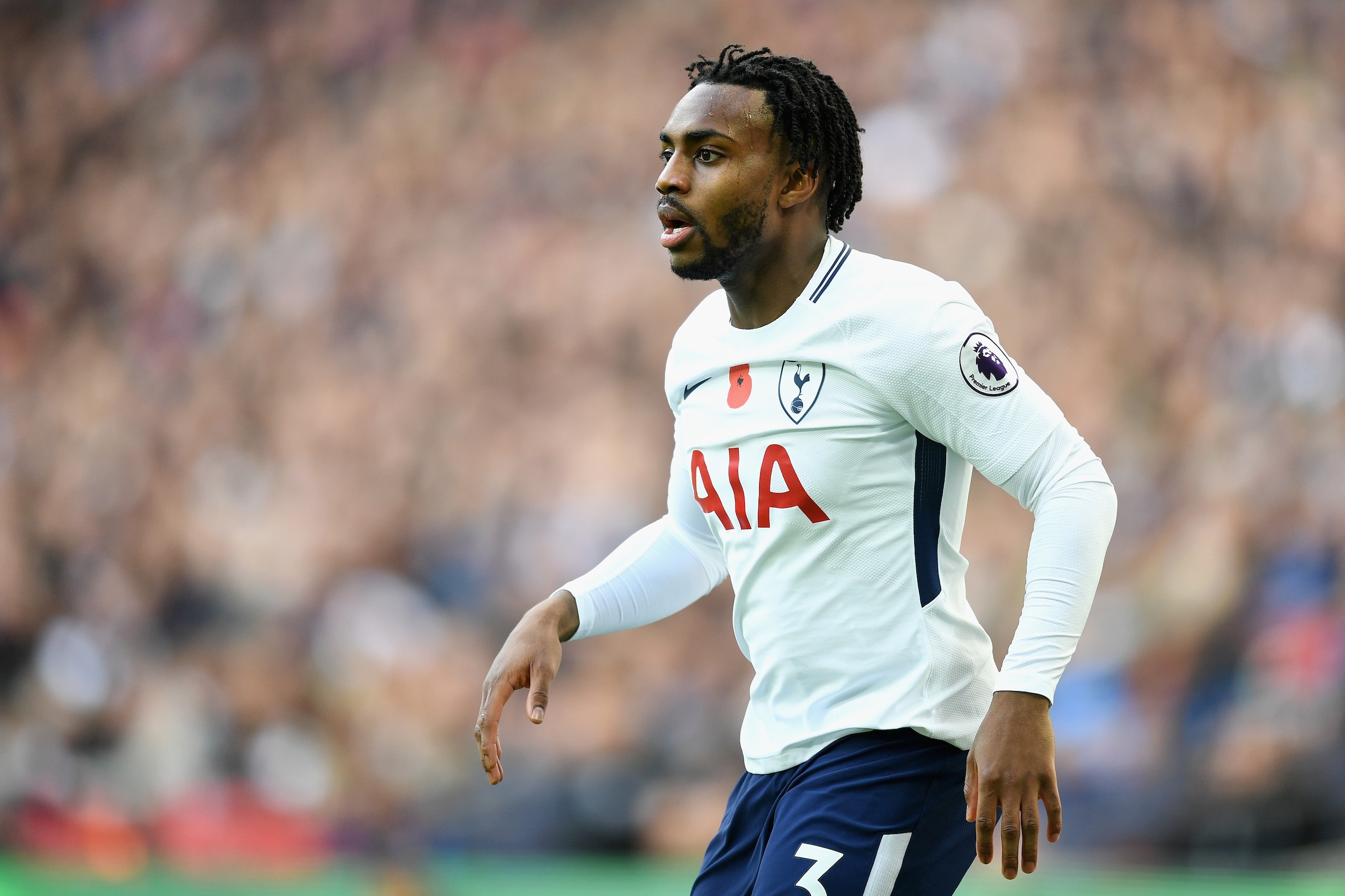 LONDON, ENGLAND - NOVEMBER 05:  Danny Rose of Tottenham Hotspur looks on during the Premier League match between Tottenham Hotspur and Crystal Palace at Wembley Stadium on November 5, 2017 in London, England.  (Photo by Michael Regan/Getty Images)