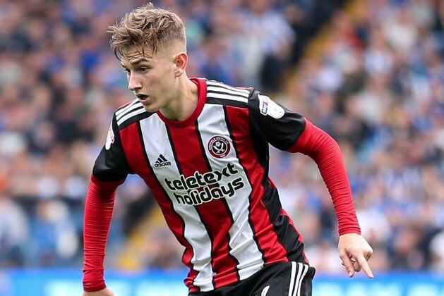 SHEFFIELD, ENGLAND - SEPTEMBER 24: David Brooks of Sheffield United during the Sky Bet Championship match between Sheffield Wednesday and Sheffield United at Hillsborough on September 23, 2017 in Sheffield, England. (Photo by Robbie Jay Barratt - AMA/Getty Images)