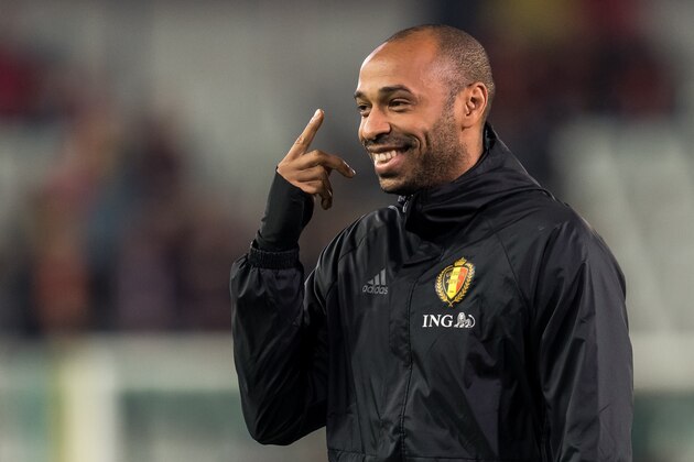 assistent trainer Thierry Henry of Belgium during the friendly match between Belgium and Japan on November 14, 2017 at the Jan Breydel stadium in Bruges, Belgium.(Photo by VI Images via Getty Images) assistent trainer Thierry Henry of Belgium during the friendly match between Belgium and Japan on November 14, 2017 at the Jan Breydel stadium in Bruges, Belgium.(Photo by VI Images via Getty Images)