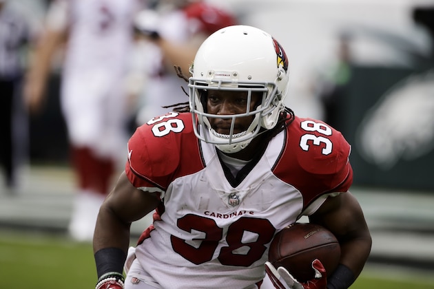Arizona Cardinals' Andre Ellington (38) in action during an NFL football game against the Philadelphia Eagles, Sunday, Oct. 8, 2017, in Philadelphia. (AP Photo/Matt Rourke)