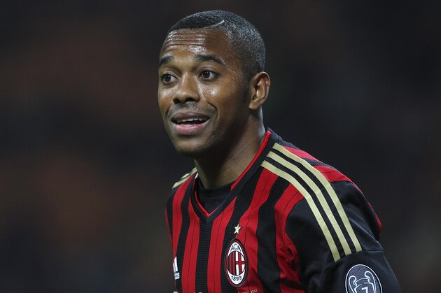 MILAN, ITALY - MARCH 29:  Robinho of AC Milan looks on during the Serie A match between AC Milan and AC Chievo Verona at San Siro Stadium on March 29, 2014 in Milan, Italy.  (Photo by Marco Luzzani/Getty Images)