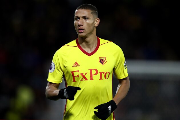 WATFORD, ENGLAND - NOVEMBER 19: Richarlison of Watford during the Premier League match between Watford and West Ham United at Vicarage Road on November 19, 2017 in Watford, England. (Photo by Catherine Ivill/Getty Images)