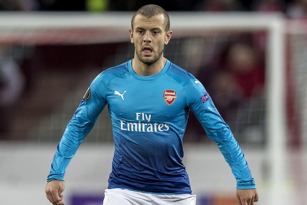 COLOGNE, GERMANY - NOVEMBER 23:  Jack Wilshere of Arsenal runs with the ball during the UEFA Europa League group H match between 1. FC Koeln and Arsenal FC at RheinEnergieStadion on November 23, 2017 in Cologne, Germany.  (Photo by Boris Streubel/Getty Images)