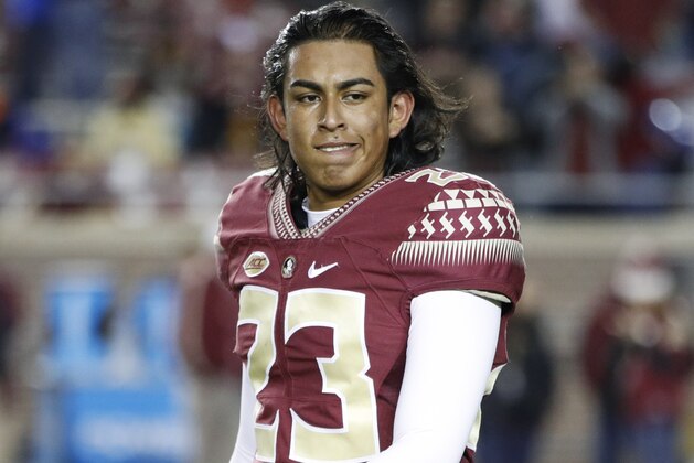 TALLAHASSEE, FL - NOVEMBER 26: Ricky Aguayo #23 of the Florida State Seminoles looks on against the Florida Gators during the game at Doak Campbell Stadium on November 26, 2016 in Tallahassee, Florida. Florida State defeated Florida 31-13. (Photo by Joe Robbins/Getty Images)