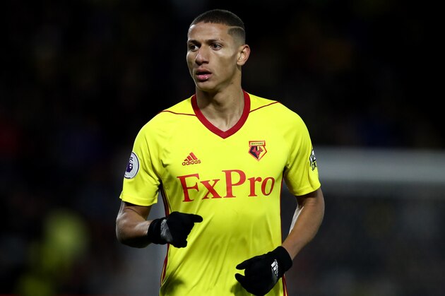 WATFORD, ENGLAND - NOVEMBER 19: Richarlison of Watford during the Premier League match between Watford and West Ham United at Vicarage Road on November 19, 2017 in Watford, England. (Photo by Catherine Ivill/Getty Images)