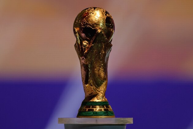 Picture of the trophy of the FIFA World Cup football tournament during the final draw of the Brazil 2014 FIFA World Cup, in Costa do Sauipe, Bahia state, Brazil, on December 6, 2013. Thirty-two teams will learn their World Cup fate when the draw for Brazil's problem-plagued 2014 showpiece takes place today.    AFP PHOTO / VANDERLEI ALMEIDA        (Photo credit should read VANDERLEI ALMEIDA/AFP/Getty Images)