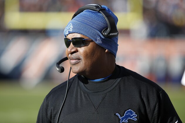 CHICAGO, IL - NOVEMBER 19: Head coach Jim Caldwell of the Detroit Lions looks on during a game against the Chicago Bears at Soldier Field on November 19, 2017 in Chicago, Illinois. The Lions beat the Bears 27-24. (Photo by Joe Robbins/Getty Images)