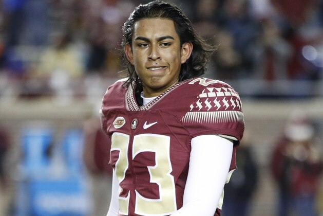 TALLAHASSEE, FL - NOVEMBER 26: Ricky Aguayo #23 of the Florida State Seminoles looks on against the Florida Gators during the game at Doak Campbell Stadium on November 26, 2016 in Tallahassee, Florida. Florida State defeated Florida 31-13. (Photo by Joe Robbins/Getty Images)