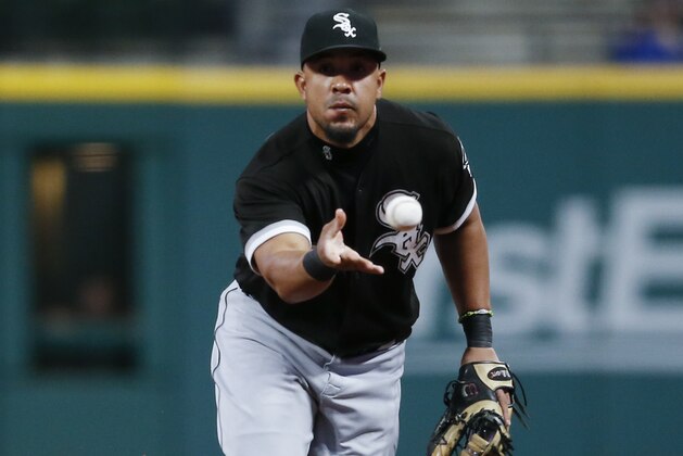 CLEVELAND, OH - SEPTEMBER 29: Jose Abreu #79 of the Chicago White Sox throws out Francisco Lindor #12 of the Cleveland Indians at first base during the first inning at Progressive Field on September 29, 2017 in Cleveland, Ohio. The Indians defeated the White Sox 10-1. (Photo by Ron Schwane/Getty Images)