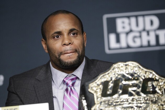 Daniel Cormier attends a UFC 200 mixed martial arts news conference, Wednesday, July 6, 2016, in Las Vegas. Cormier is scheduled to fight Jon Jones in a light heavyweight championship fight at UFC 200 on Saturday. (AP Photo/John Locher)