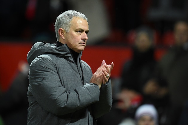 Manchester United's Portuguese manager Jose Mourinho reacts as he leaves the pitch during the English Premier League football match between Manchester United and Brighton and Hove Albion at Old Trafford in Manchester, north west England, on November 25, 2017. / AFP PHOTO / Oli SCARFF / RESTRICTED TO EDITORIAL USE. No use with unauthorized audio, video, data, fixture lists, club/league logos or 'live' services. Online in-match use limited to 75 images, no video emulation. No use in betting, games or single club/league/player publications.  /         (Photo credit should read OLI SCARFF/AFP/Getty Images)