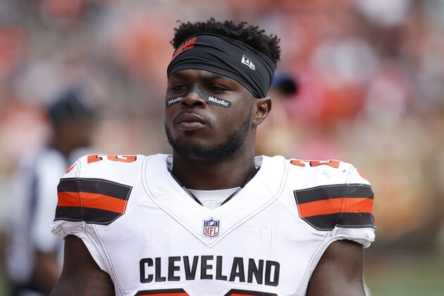 CLEVELAND, OH - OCTOBER 08: Jabrill Peppers #22 of the Cleveland Browns looks on during a game against the New York Jets at FirstEnergy Stadium on October 8, 2017 in Cleveland, Ohio. The Jets defeated the Browns 17-14. (Photo by Joe Robbins/Getty Images)