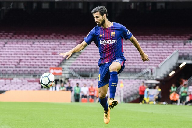BARCELONA, SPAIN - OCTOBER 01: Andre Filipe Tavares Gomes of FC Barcelona in action during the La Liga 2017-18 match between FC Barcelona and Las Palmas at Camp Nou on 01 October 2017 in Barcelona, Spain. (Photo by Power Sport Images/Getty Images)
