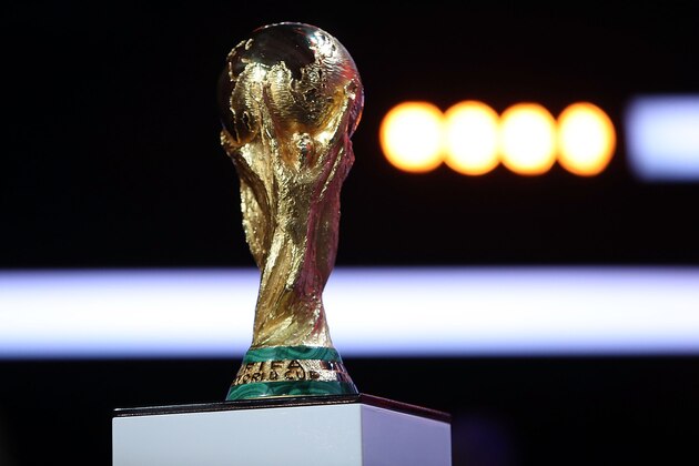 MOSCOW, RUSSIA - NOVEMBER 29: A general view of trophy during the Behind the Scenes of the Final Draw for the 2018 FIFA World Cup at the Draw hall on November 29, 2017 in Moscow, Russia. (Photo by Amin Mohammad Jamali/Getty Images)