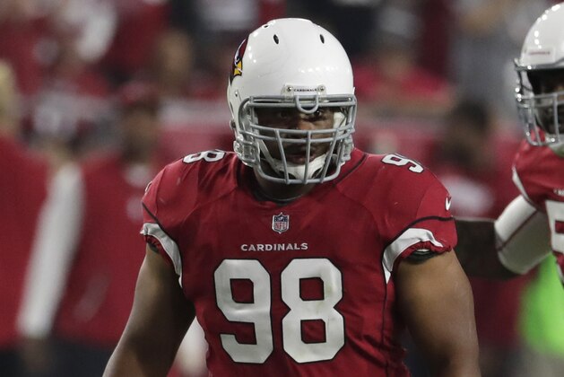 Arizona Cardinals nose tackle Corey Peters (98) during an NFL football game against the Dallas Cowboys, Monday, Sept. 25, 2017, in Glendale, Ariz. (AP Photo/Rick Scuteri)