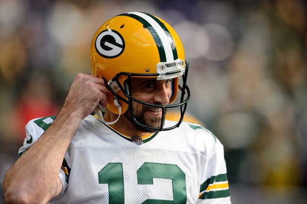 MINNEAPOLIS, MN - OCTOBER 15: Aaron Rodgers #12 of the Green Bay Packers looks on before the game against the Minnesota Vikings on October 15, 2017 at US Bank Stadium in Minneapolis, Minnesota. (Photo by Hannah Foslien/Getty Images)