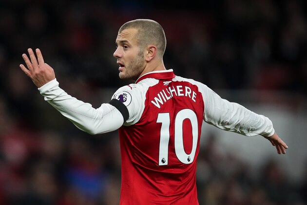 LONDON, ENGLAND - NOVEMBER 29: Jack Wilshere of Arsenal during the Premier League match between Arsenal and Huddersfield Town at Emirates Stadium on November 28, 2017 in London, England. (Photo by Robbie Jay Barratt - AMA/Getty Images)