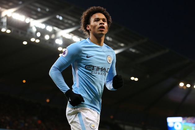 MANCHESTER, ENGLAND - DECEMBER 03:  Leroy Sane of Manchester City looks on during the Premier League match between Manchester City and West Ham United at Etihad Stadium on December 3, 2017 in Manchester, England.  (Photo by Alex Livesey - Danehouse/Getty Images)