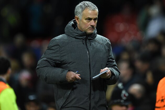 Manchester United's Portuguese manager Jose Mourinho leaves after the UEFA Champions League Group A football match between Manchester United and CSKA Moscow at Old Trafford in Manchester, north west England on December 5, 2017.
Manchester United won the game 2-1. / AFP PHOTO / Oli SCARFF        (Photo credit should read OLI SCARFF/AFP/Getty Images)