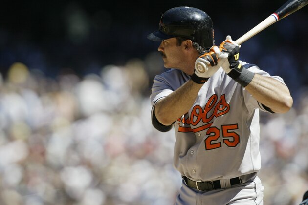SEATTLE - JULY 17:  Infielder Rafael Palmeiro #25 of the Baltimore Orioles at bat against the Seattle Mariners during the MLB game on July 17, 2005 at Safeco Field in Seattle Washington. The Mariners defeated the Orioles 8-2.  (Photo by Otto Greule Jr/Getty Images)