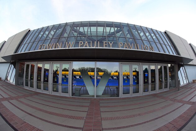 LOS ANGELES, CA - DECEMBER 30:  General view of the newly renovated exterior of the arena before the game between the USC Trojans and the UCLA Bruins at Pauley Pavilion on December 30, 2013 in Los Angeles, California.  (Photo by Jeff Golden/Getty Images)