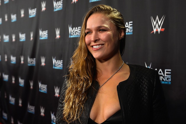 LAS VEGAS, NV - SEPTEMBER 12:  MMA fighter Ronda Rousey appears on the red carpet of the WWE Mae Young Classic on September 12, 2017 in Las Vegas, Nevada.  (Photo by Bryan Steffy/Getty Images for WWE)