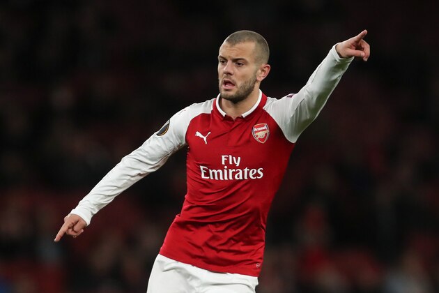 LONDON, ENGLAND - DECEMBER 07: Jack Wilshere of Arsenal during the UEFA Europa League group H match between Arsenal FC and BATE Borisov at Emirates Stadium on December 7, 2017 in London, United Kingdom. (Photo by Robbie Jay Barratt - AMA/Getty Images)