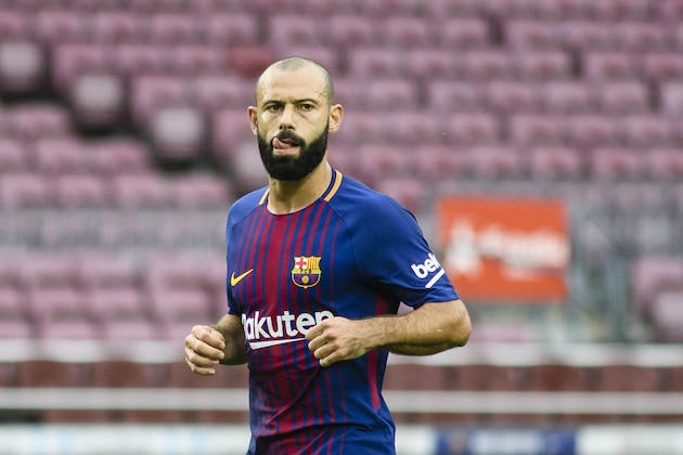 BARCELONA, SPAIN - OCTOBER 01: Javier Alejandro Mascherano of FC Barcelona looks during the La Liga 2017-18 match between FC Barcelona and Las Palmas at Camp Nou on 01 October 2017 in Barcelona, Spain. (Photo by Power Sport Images/Getty Images)
