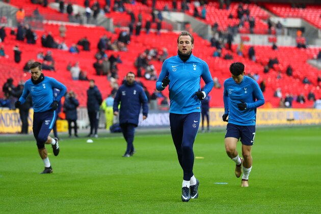 LONDON, ENGLAND - DECEMBER 09:  Harry Kane of Tottenham Hotspur warms up prior to the Premier League match between Tottenham Hotspur and Stoke City at Wembley Stadium on December 9, 2017 in London, England.  (Photo by Catherine Ivill/Getty Images)