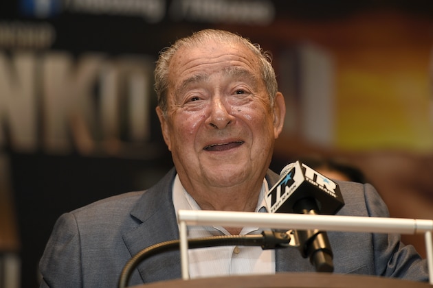 Boxing promoter Bob Arum speaks at a boxing press conference, Thursday, April 6, 2017, in Oxon Hill, Md. (AP Photo/Nick Wass)