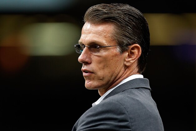 NEW ORLEANS, LA - SEPTEMBER 21:  General manager Rick Spielman of the Minnesota Vikings watches action prior to a game against the New Orleans Saints at the Mercedes-Benz Superdome on September 21, 2014 in New Orleans, Louisiana.  (Photo by Wesley Hitt/Getty Images)