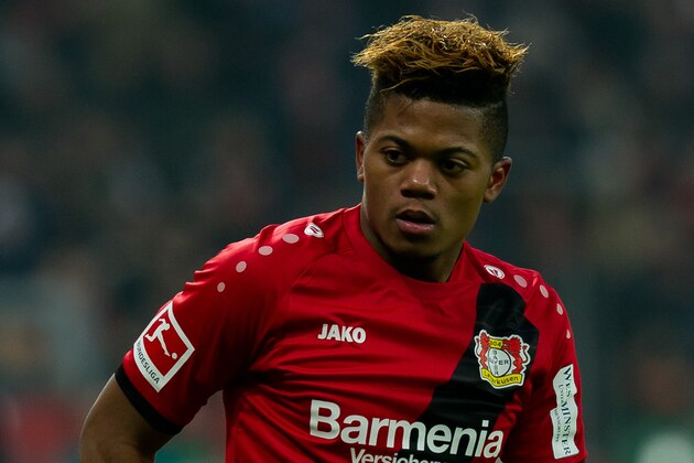 LEVERKUSEN, GERMANY - DECEMBER 02: Leon Bailey of Leverkusen looks on during the Bundesliga match between Bayer 04 Leverkusen and Borussia Dortmund at BayArena on December 2, 2017 in Leverkusen, Germany. (Photo by TF-Images/TF-Images via Getty Images)