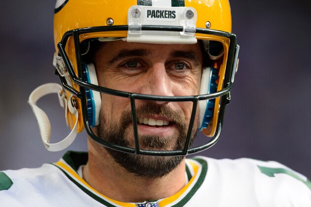 MINNEAPOLIS, MN - OCTOBER 15: Aaron Rodgers #12 of the Green Bay Packers looks on before the game against the Minnesota Vikings on October 15, 2017 at US Bank Stadium in Minneapolis, Minnesota. (Photo by Hannah Foslien/Getty Images)