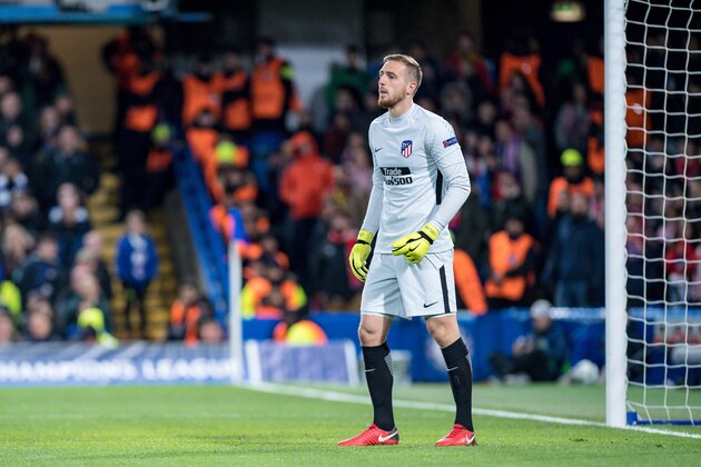 LONDON,ENGLAND - DECEMBER 05: Atletico Madrid (13) GK Jan Oblak during the UEFA Champions League group C match between Chelsea FC and Atletico Madrid at Stamford Bridge on December 5, 2017 in London, United Kingdom.  'n( Photo by Sebastian Frej / MB Media )