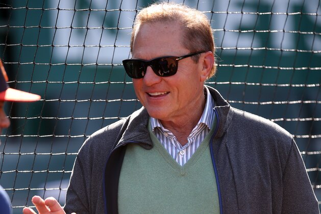 OAKLAND, CA - APRIL 29:  Sports agent Scott Boras watches batting practice before the game between the Houston Astros and Oakland Athletics at the Oakland Coliseum on Friday, April 29, 2016 in Oakland, California. (Photo by Brad Mangin/MLB Photos via Getty Images)