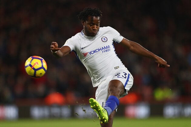 BOURNEMOUTH, ENGLAND - OCTOBER 28:  Michy Batshuayi of Chelsea during the Premier League match between AFC Bournemouth and Chelsea at Vitality Stadium on October 28, 2017 in Bournemouth, England.  (Photo by Michael Steele/Getty Images)