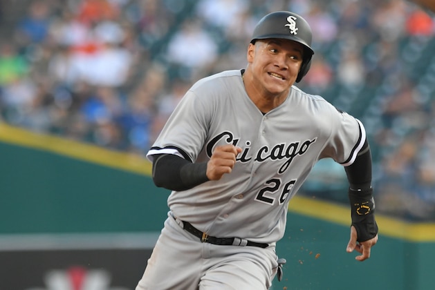 DETROIT, MI - SEPTEMBER 16:  Avisail Garcia #26 of the Chicago White Sox runs the bases during the game against the Detroit Tigers at Comerica Park on September 16, 2017 in Detroit, Michigan. The White Sox defeated the Tigers 10-4.  (Photo by Mark Cunningham/MLB Photos via Getty Images)