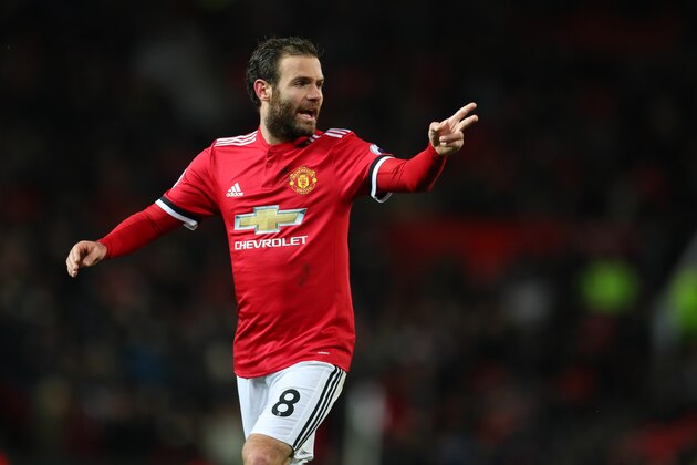 MANCHESTER, ENGLAND - DECEMBER 13: Juan Mata of Manchester United during the Premier League match between Manchester United and AFC Bournemouth at Old Trafford on December 13, 2017 in Manchester, England. (Photo by Catherine Ivill/Getty Images)