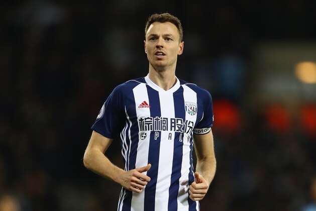 WEST BROMWICH, ENGLAND - NOVEMBER 28:  Jonny Evans of West Bromwich Albion during the Premier League match between West Bromwich Albion and Newcastle United at The Hawthorns on November 28, 2017 in West Bromwich, England.  (Photo by Michael Steele/Getty Images)