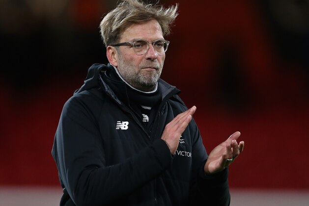 BOURNEMOUTH, ENGLAND - DECEMBER 17:  Jurgen Klopp, Manager of Liverpool applauds fans after during the Premier League match between AFC Bournemouth and Liverpool at Vitality Stadium on December 17, 2017 in Bournemouth, England.  (Photo by Catherine Ivill/Getty Images)