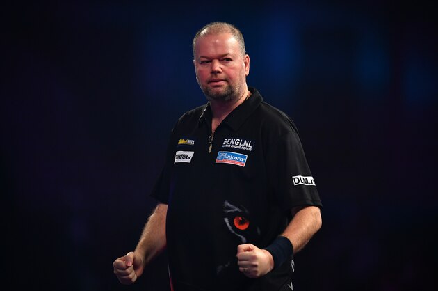 LONDON, ENGLAND - DECEMBER 20:  Raymond van Barneveld of the Netherlands reacts during the first round match against Robbie Green of Great Britain on day six of the 2017 William Hill PDC World Darts Championships at Alexandra Palace on December 20, 2016 in London, England. (Photo by Dan Mullan/Getty Images)