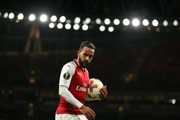 LONDON, ENGLAND - DECEMBER 07: Theo Walcott of Arsenal during the UEFA Europa League group H match between Arsenal FC and BATE Borisov at Emirates Stadium on December 7, 2017 in London, United Kingdom. (Photo by Robbie Jay Barratt - AMA/Getty Images)